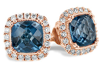 A198-37844: EARR 2.14 LONDON BLUE TOPAZ 2.40 TGW (6MM LBT)