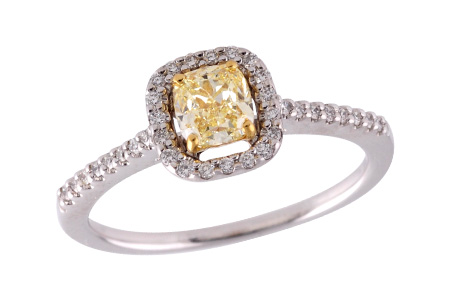 A282-00580: LDR .77 FANCY LGT YELL DIA .95 TW (GIA1279297180)