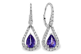 A283-83317: EARR 1.48 TW TANZANITE 1.98 TGW (7x5 PEAR)