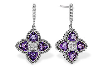 A283-86917: EARRINGS 1.41 AMETHYST 1.50 TGW