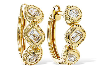 A283-89717: EARRINGS .42 TW FANCY CUT DIAS