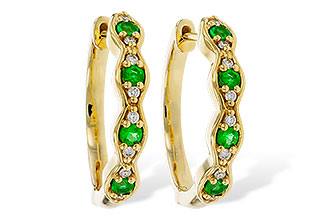 A283-90571: EARRINGS .20 TW EMERALD .30 TGW