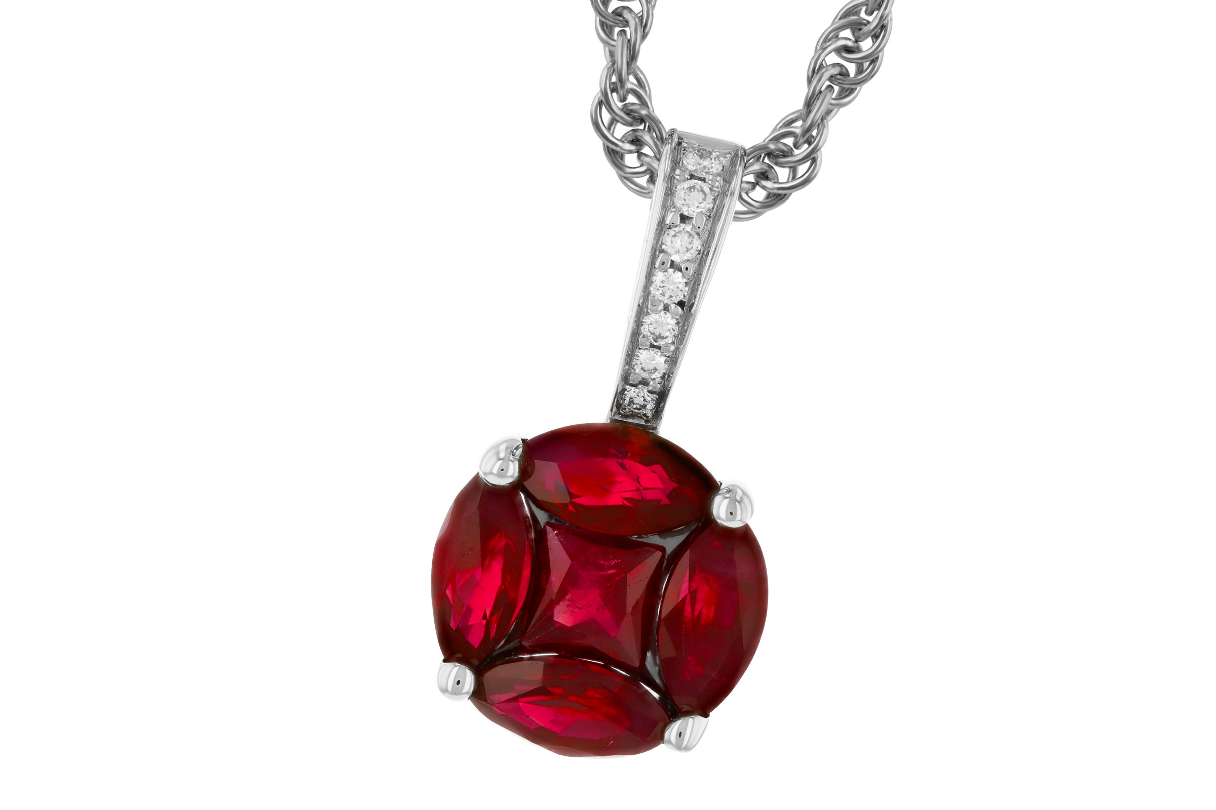 A284-73353: NECKLACE .80 RUBY .82 TW