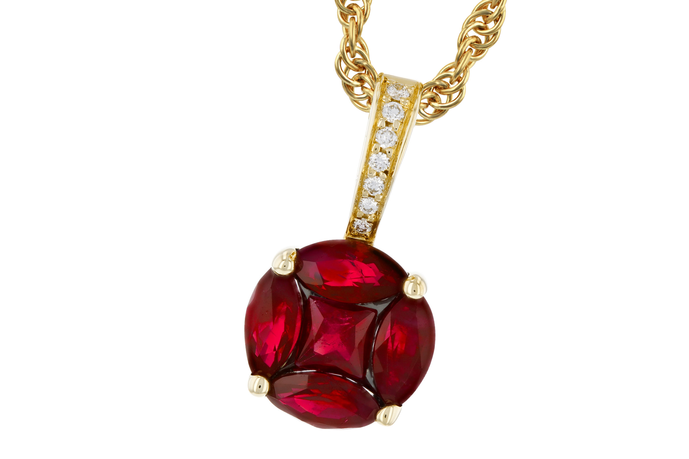 A284-73353: NECKLACE .80 RUBY .82 TW