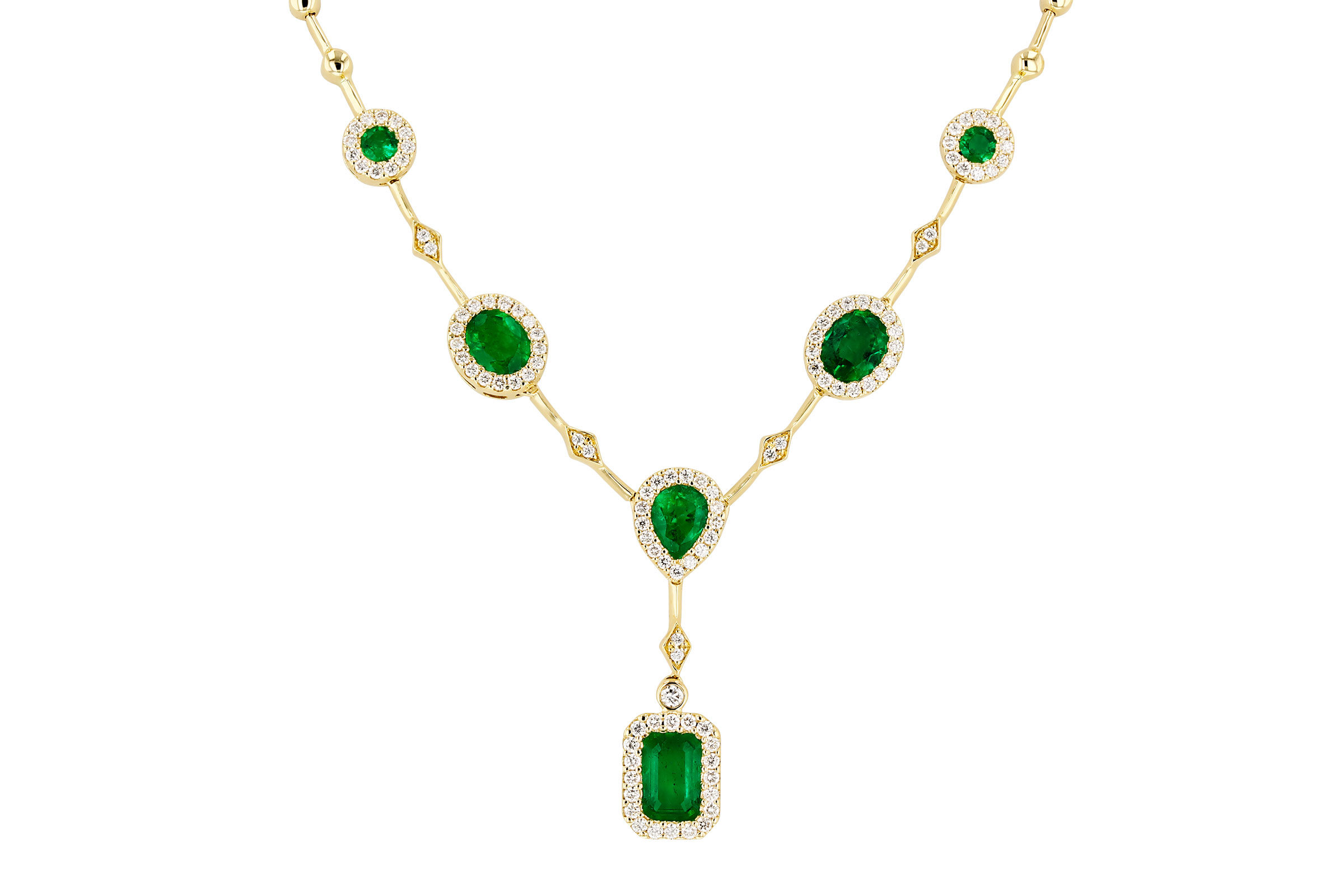 A284-75099: NECKLACE 1.66 TW EMERALD 2.08 TGW (17")