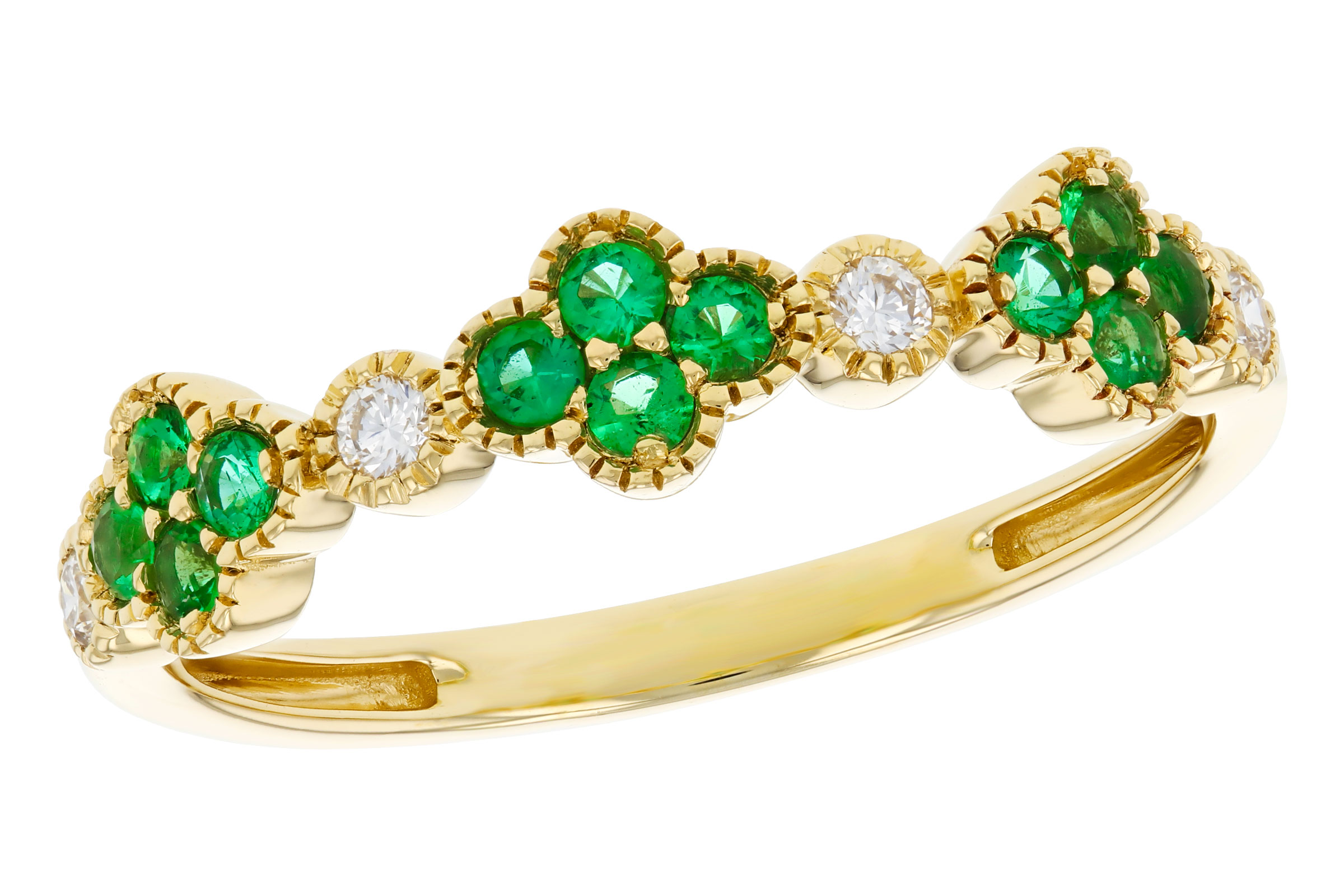 A284-76026: LDS WED RG .18 TW EMERALD .26 TGW