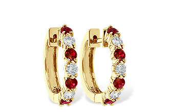 B010-21480: EARRINGS .64 RUBY 1.05 TGW