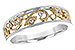 B196-60571: LDS WED RG WG SHANK/YG INSERT .05 TW