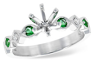 B199-29689: LDS SEMI DIA RG .12 EMERALD .16 TGW