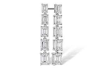 B282-92453: EARRINGS 1.90 TW EMERALD CUTS