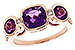 B282-96917: LDS RG 2.25 TW AMETHYST 2.50 TGW (7MM CUSHION)