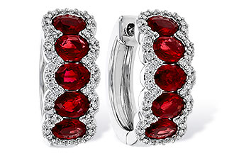 B283-88817: EARRINGS 2.20 TW RUBY 2.45 TGW