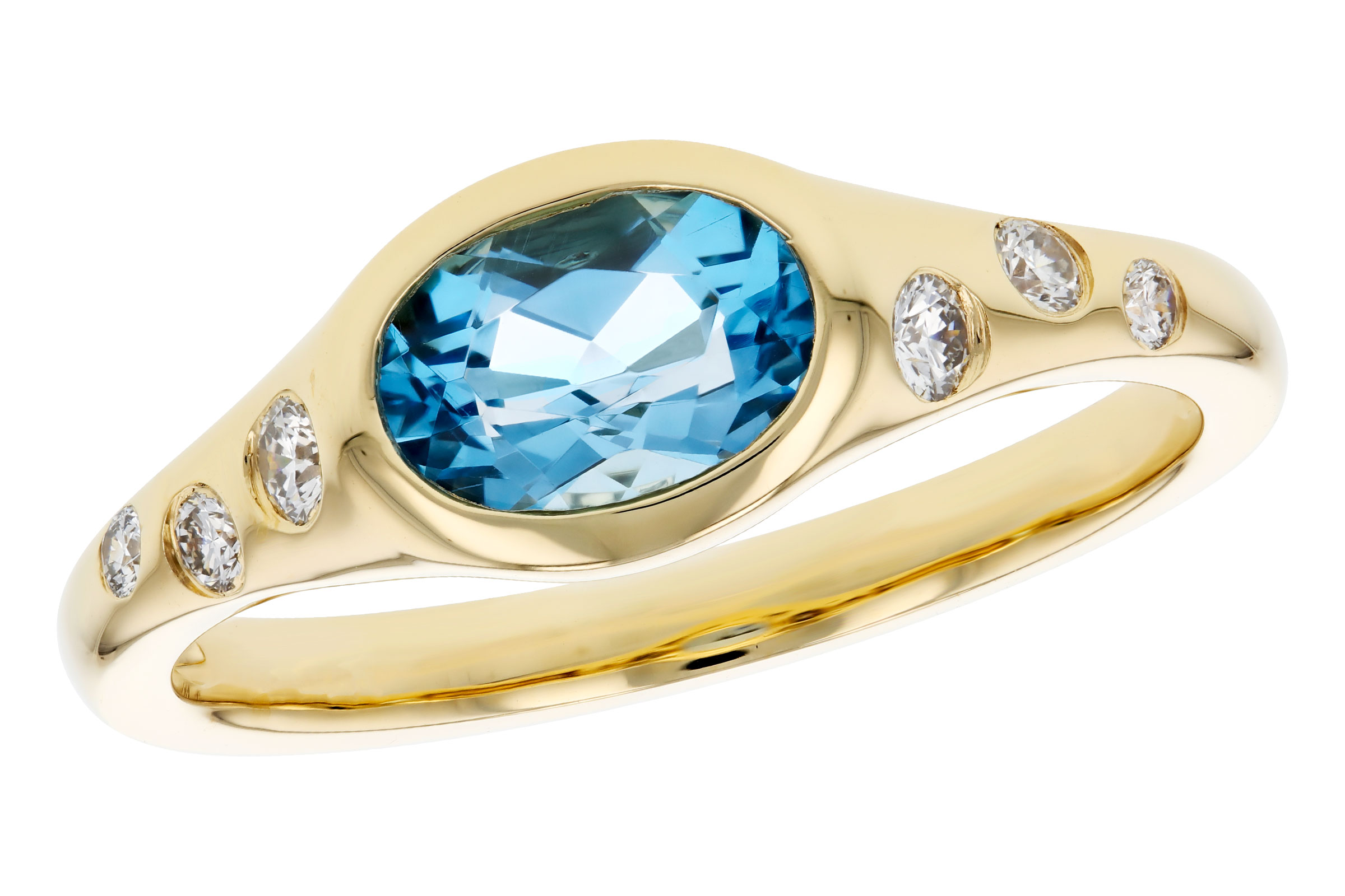 B284-75117: LDS RG .94 BLUE TOPAZ 1.08 TGW (7x5MM OV)