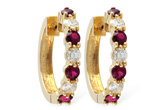 C010-21480: EARRINGS 1.30 RUBY 2.08 TGW