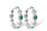 C195-65162: EARRINGS .13 EMERALD .18 TGW