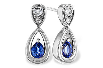 C283-85135: EARRINGS .42 SAPPHIRE .54 TGW (4x3 SAPP)
