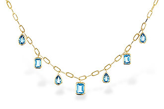 C283-85171: NECKLACE 4.10 TW BLUE TOPAZ (17")
