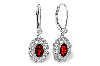 C283-86017: EARRINGS .98 TW GARNET 1.15 TGW (7x5MM GARNET)