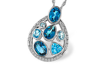 C283-87862: NECKLACE 3.23 TW BLUE TOPAZ 3.38 TGW