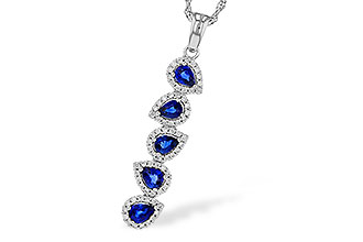C283-90635: NECKLACE .95 TW SAPPHIRE 1.19 TGW