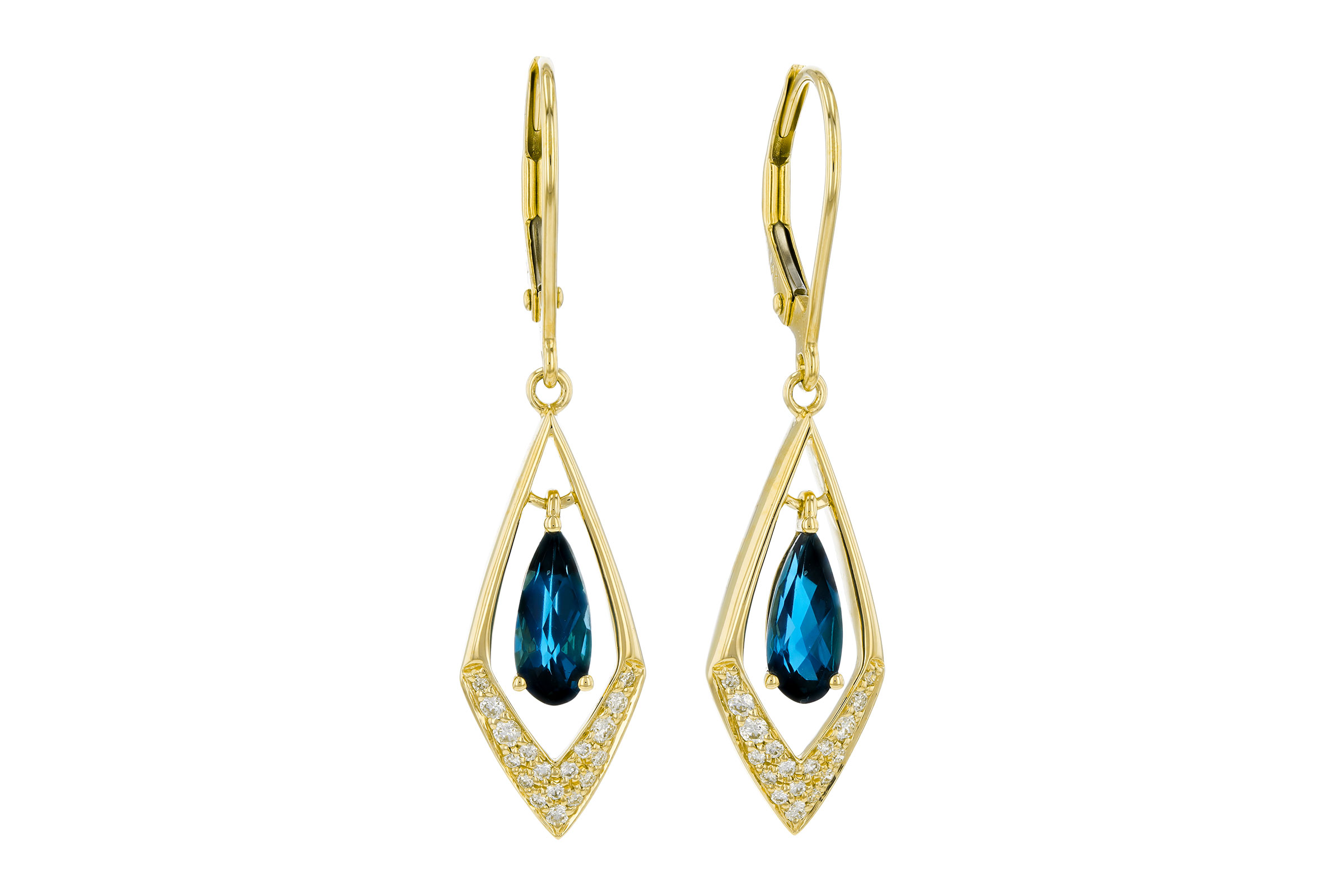C284-75117: EARR 1.07 TW LONDON BLUE TOPAZ 1.22 TGW