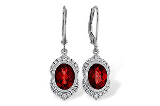 D283-82389: EARRING 3.06 GARNET 3.25 TGW