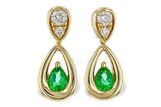 D283-86053: EARRINGS .20 EMERALD .32 TGW (4x3 EMER)
