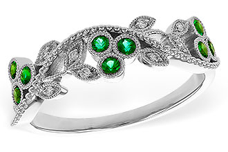 D283-90553: LDS WED RG .17 EMERALD TW .23 TGW