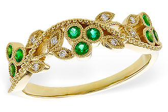 D283-90553: LDS WED RG .17 EMERALD TW .23 TGW