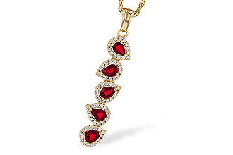 D283-90635: NECKLACE .90 TW RUBY 1.14 TGW