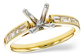 D284-73289: LDS SEMI DIA RG .38 TW BAGUETTES