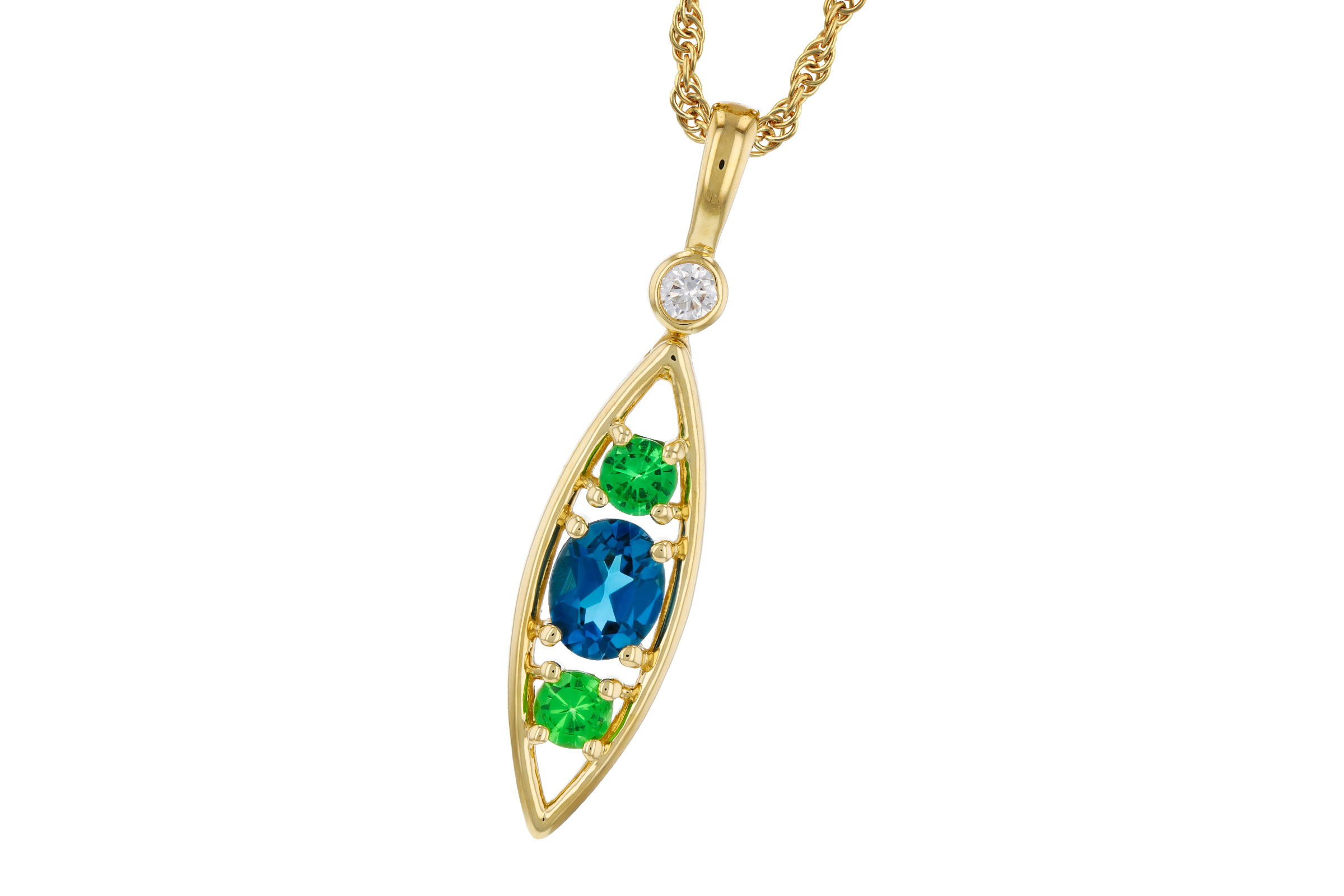 D284-75135: NECKLACE .54 SEMI-PREC (LBT & GR.GT) .58 TGW