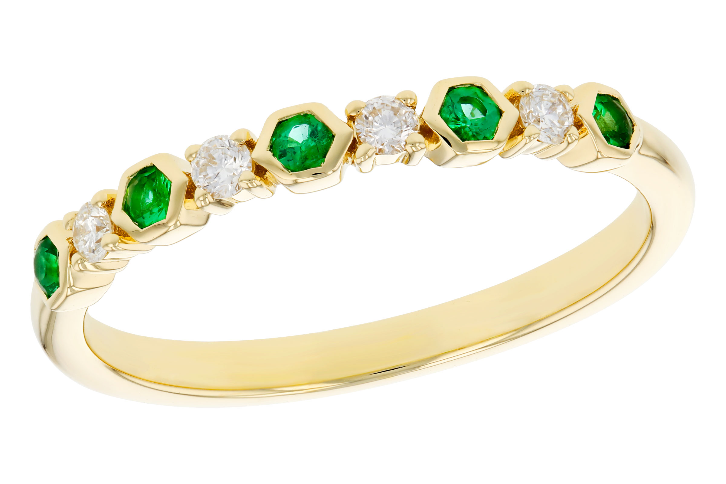 D284-76035: LDS WED RG .10 TW EMERALD .20 TGW