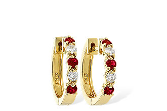 E010-21480: EARRINGS .33 RUBY .52 TGW