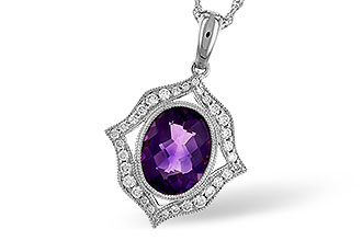 E282-97889: NECKLACE 1.52 AMETHYST 1.70 TGW (9x7 MM AMY)