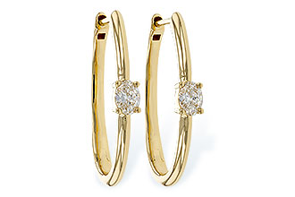 E283-86016: EARRINGS .47 TW OVAL DIAMONDS