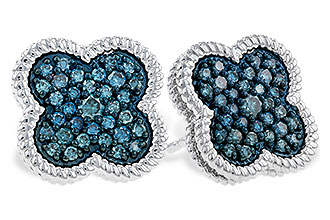 E283-86989: EARRINGS .50 TW BLUE DIAS