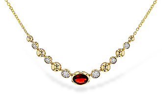 E283-89671: NECKLACE .88 GARNET 1.00 TGW (17")