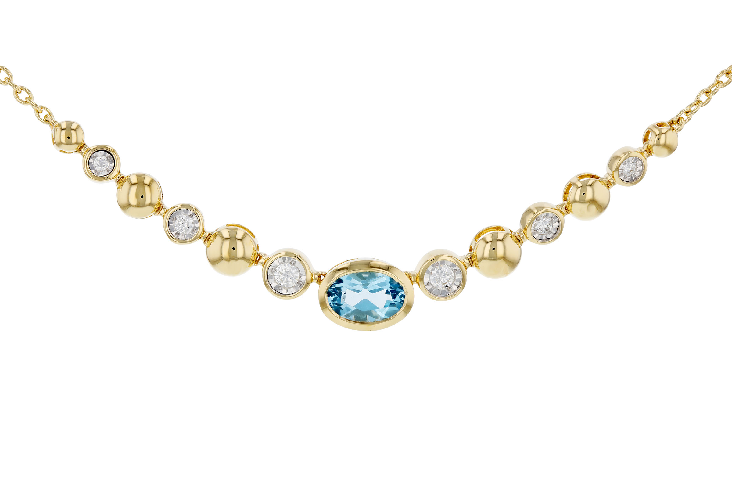 E284-74244: NECKLACE .83 SWISS BLUE TOPAZ .95 TGW (17")
