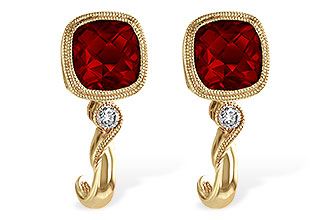 F192-98807: EARRINGS 2.36 GARNET 2.40 TGW