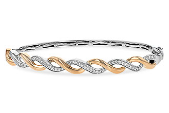 F198-42371: BANGLE BRACELET .42 TW (ROSE & WG)