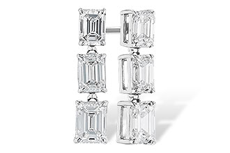 F282-92444: EARRINGS 1.12 TW EMERALD CUTS