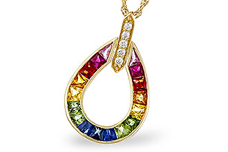 F283-85125: NECKLACE 1.10 MULTI-COLOR SAPPH 1.15 TGW