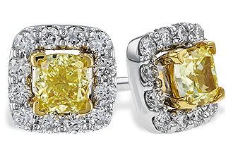 F283-86044: EARR .38 FANCY YELLOW DIAMONDS .54 TW