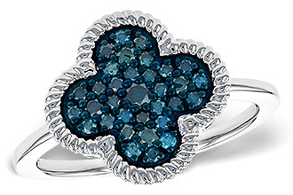 F283-86989: LDS DIA RG .33 TW BLUE DIAMONDS