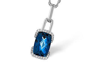 F283-90580: NECK 3.75 LONDON BLUE TOPAZ 3.90 TGW (12x8MM LBT)