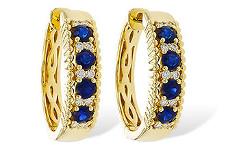 F283-90616: EARRINGS .56 TW SAPP .68 TGW