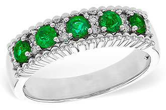 F283-90625: LDS WED RG .48 TW EMERALD .60 TGW
