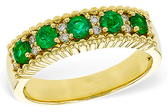 F283-90625: LDS WED RG .48 TW EMERALD .60 TGW