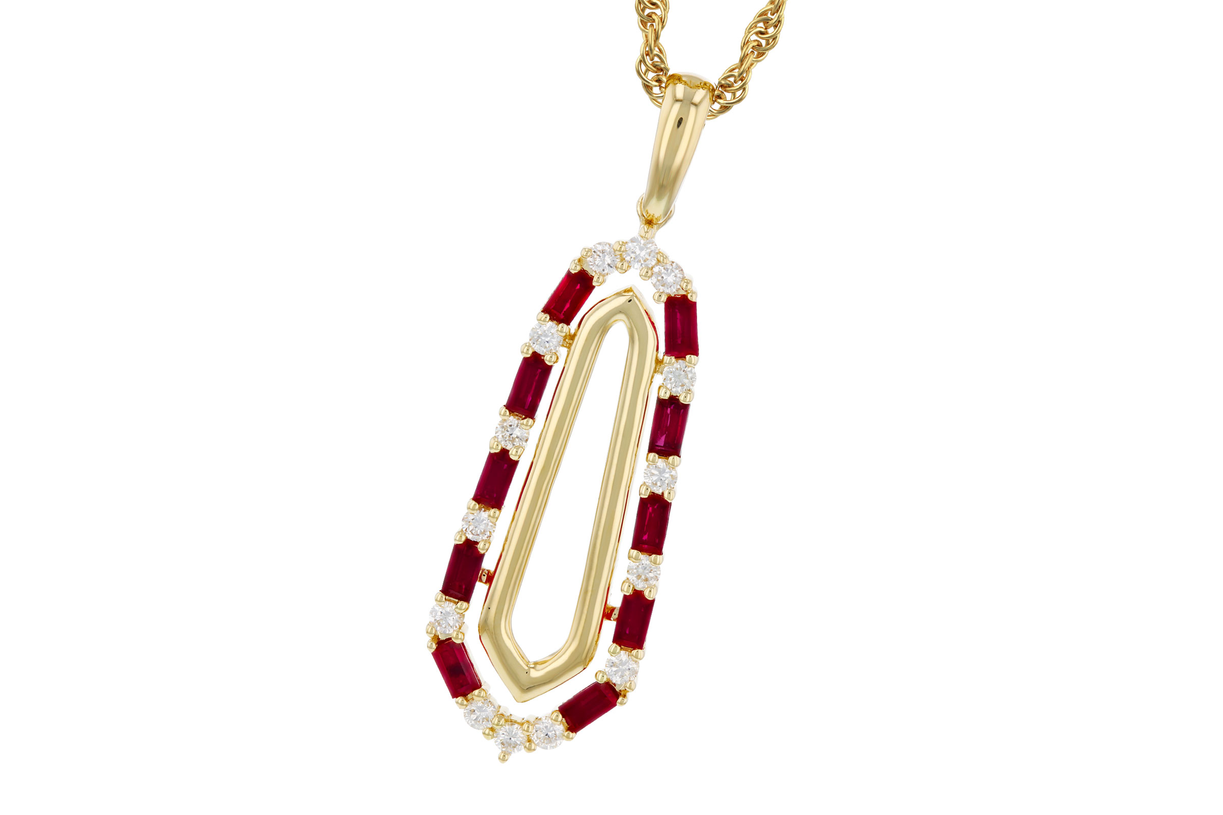F284-76044: NECKLACE .72 TW RUBY .92 TGW